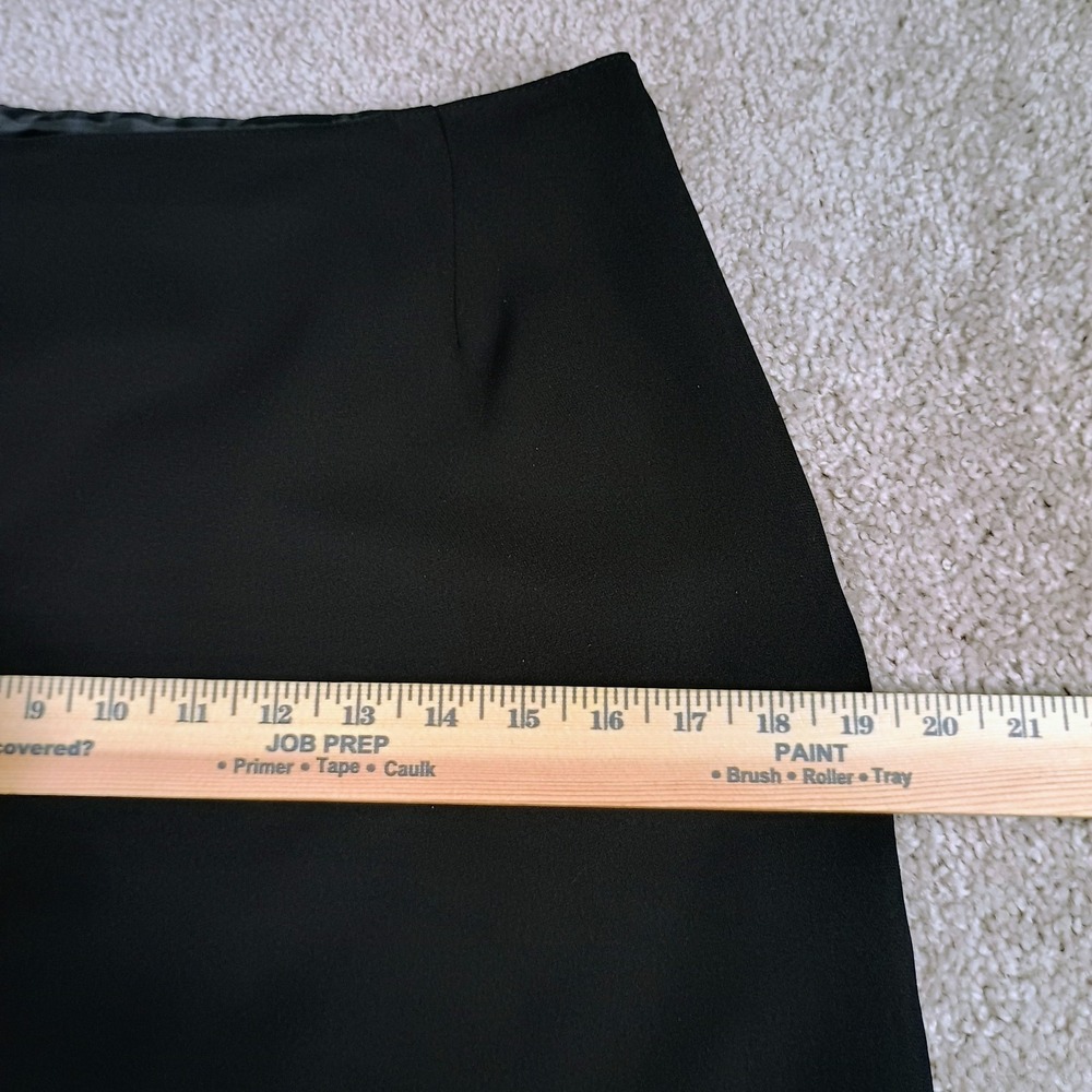 Vintage Y2K Michele Black Mini Skirt Pink Bow Trim Ruffle Hem Coquette Petite 8P - Picture 6 of 7